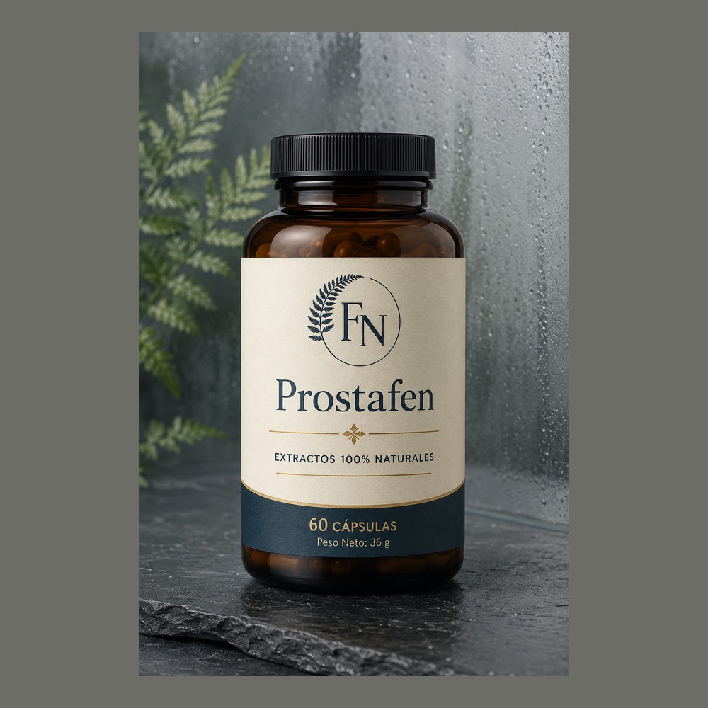 Envase de Prostafen con etiqueta legible